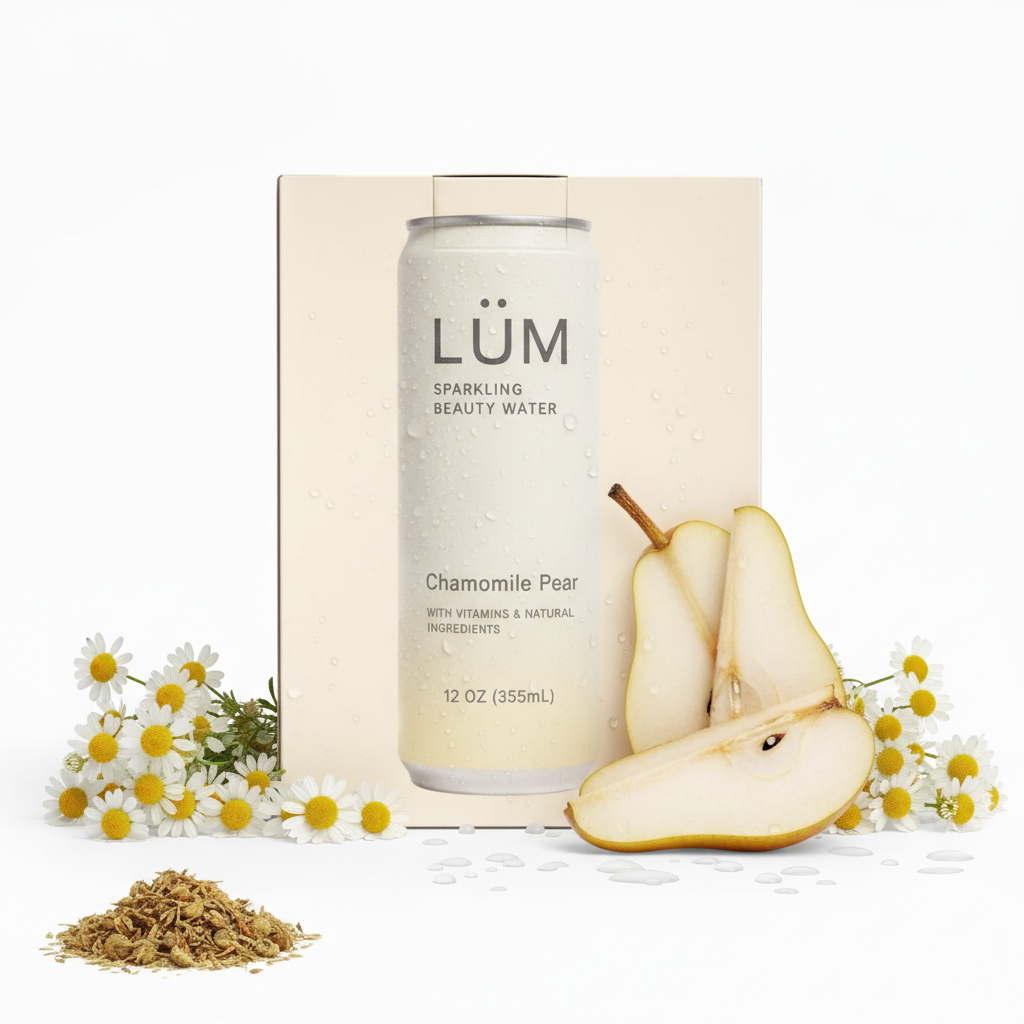 LÜM Sparkling Beauty Water – Chamomile Pear (4-Pack)